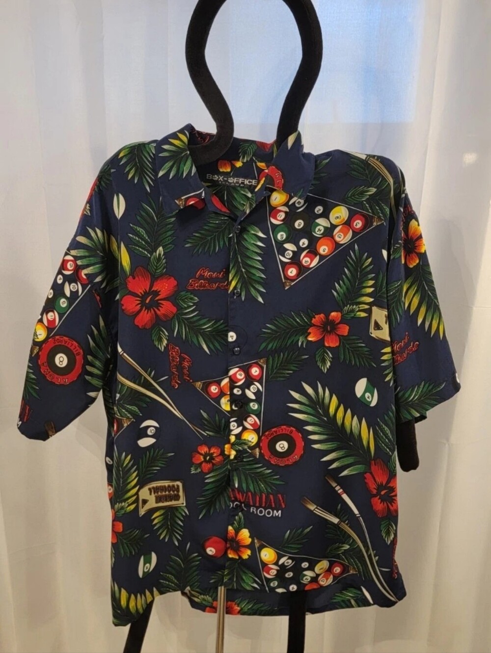 Box Office Island Large Hawaiian Shirt, Bililard Pool SHIRT